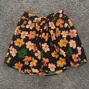 Who What Wear Floral Skirt - Black, Yellow, Green, Orange